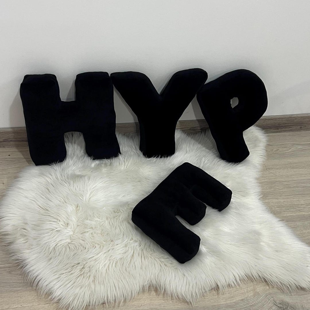Velour Cotton Letter Pillow: Personalized Monogram Initial Cushion - Etsy