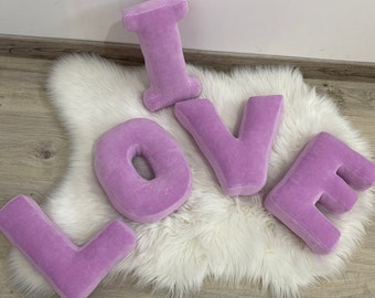 Valentine's Day gift, Purple letter pillow, Housewarming gift, Personalized pillow monogram custom letter, alphabet Pillow, baby shower gift