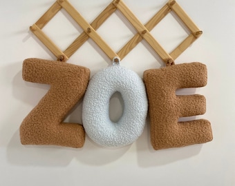 Bouclé Fabric Letter Pillow: Nursery Decor, Initial Monogram