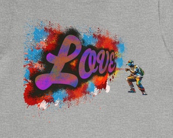 Love Graffiti-T-shirt, inspirerend zacht T-shirt