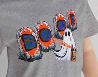 Boo Ghost Graffiti-halloweenshirt, uniseks T-shirt
