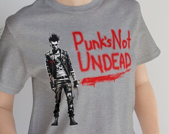 Punk zombie-T-shirt, Punk's Not Undead, Halloween-sfeer