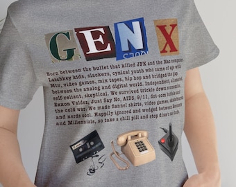 Gen X Throwback-T-shirt, zacht T-shirt jaren 80/90 nostalgie