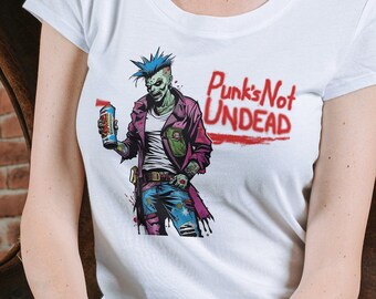 T-shirt zombiepunk, T-shirt Punks Not Dead