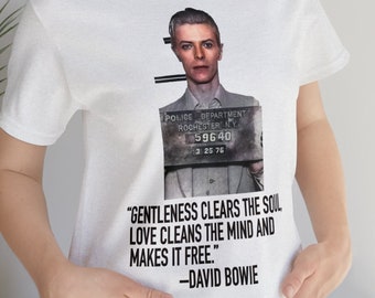 T-shirt David Bowie Mugshot Quote, zacht uniseks T-shirt