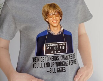 Bill Gates Mugshot Quote T-shirt, inspirerend nerd-T-shirt