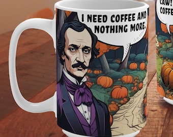 Edgar Allan Poe-koffiemok – Halloween-raafcitaat, 15oz