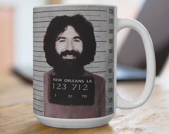 Taza de café con foto policial de Jerry García, Grateful Dead, cita divertida, 15 oz