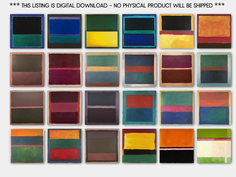 Mark Rothko Inspired Art | 200+ Color Field Prints (digital Download ...