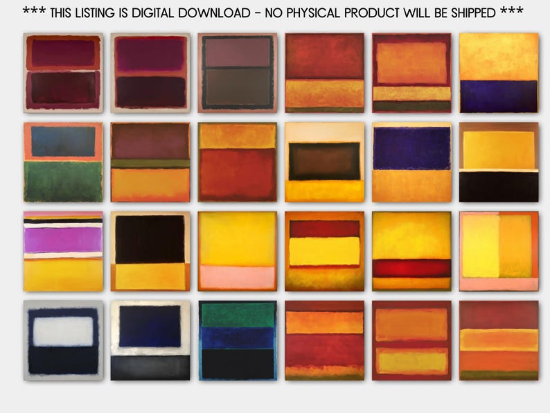 Mark Rothko Inspired Art | 200+ Color Field Prints (digital Download ...