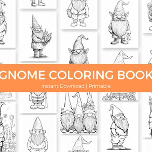 Printable Gnome Coloring Book: Whimsical Kids Activities (PDF)