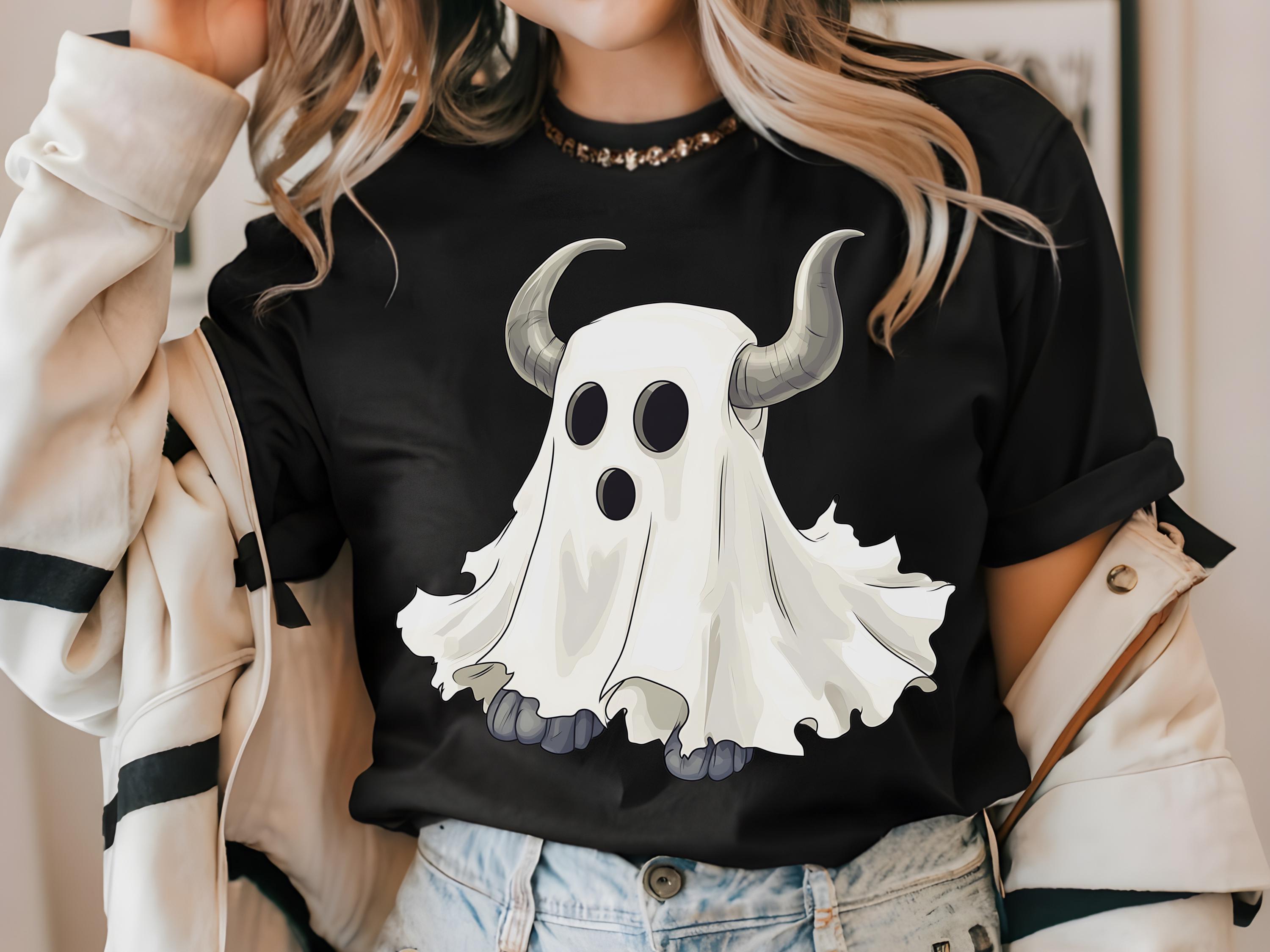 Halloween Bull Sheet PNG Halloween Ghost Cow Design PNG Bull Sheet Cow Lover Club Png Funny Cow Png Spooky Season Cow Lover Club PNG