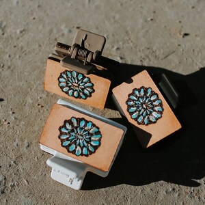 Turq Mini Leather Claw Clips