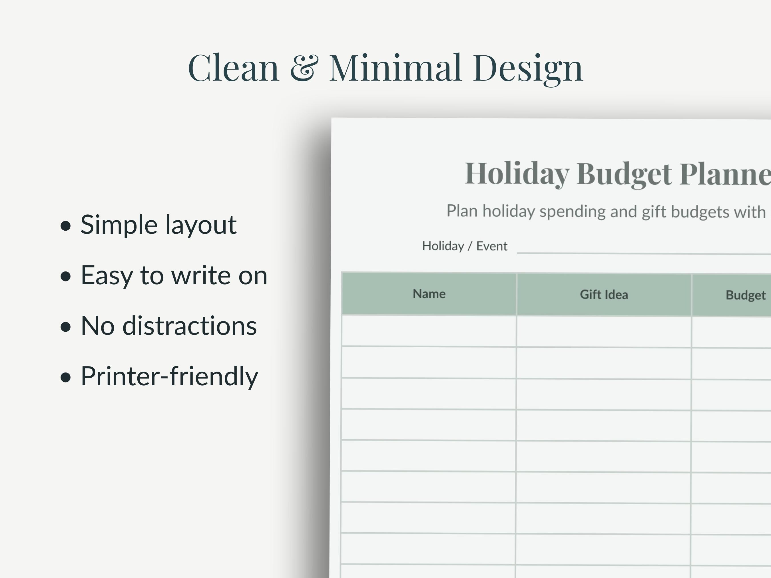 Holiday Budget Planner Printable | Christmas Gift & Expense Tracker ...