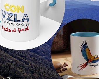 Venezuela Coffee Mug: Macaw Bird, Freedom & Hope - Glossy Ceramic