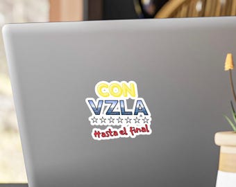 Con Venezuela Hasta el Final Vinyl Sticker: Weather-Resistant Decal