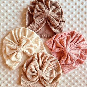 Turban bébé noeud chapeau bébé turban bonnet bébé de printemps accessoire de tête bébé cadeau naissance bébé cadeau babyshower noeud image 4