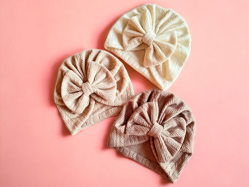 Turban bébé noeud chapeau bébé turban bonnet bébé de printemps accessoire de tête bébé cadeau naissance bébé cadeau babyshower noeud image 2