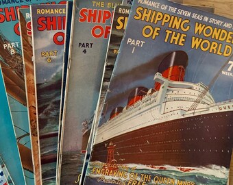 Shipping Wonders of the World Magazine - Vintage 1936 Romance of the Seven Seas in Story and Picture