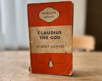 Claudius the God by Robert Graves 1954 Vintage Orange Penguin HMS Eagle Naval Interest