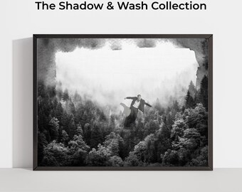 The Shadow & Wash Collection: Grunge Watercolor Frames, Photo Overlays, Moody Textures