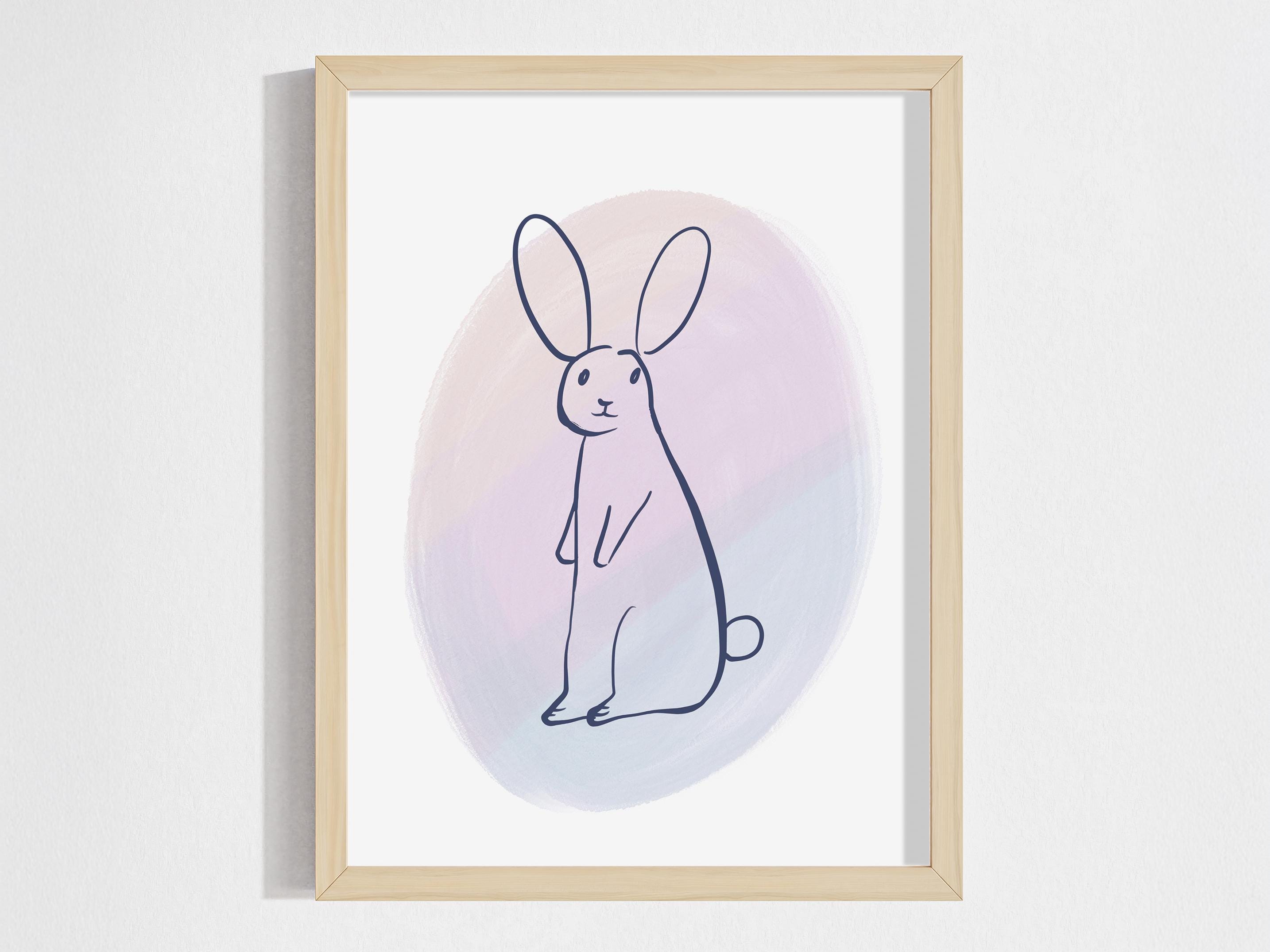 Rabbit Printable Poster for Kids, Bunny Easter Wall Art, Affirmation ...