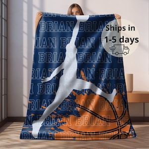 Personalized Basketball Blanket, Basketball plush, Basketball teenager gift, Basketball player,basketball grandson, basket ball blanket boy