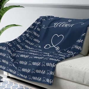 Customized Nurse Blanket Personalized Nurse Blanket Gift for Nurse Graduation Customized Nurse Blanket Nurses Week Custom Throws Blankets