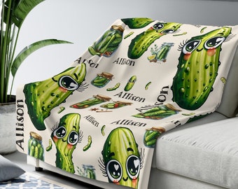 Customized Pickle Name Blanket Pickle Lover Blanket Gift funny blanket gardening blanket pickles comfy pickle blanket personalized blanket