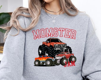 Monster Truck Jam Mom Momster Boy Mama Sweatshirt,Monster Truck Shirt,Mama Sweatshirt,Mom Crewneck,Monster Truck Birthday Jam Monster Truck