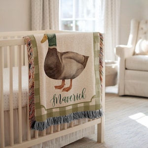 Personalized Mallard Duck Baby Blanket Mallard Duck Nursery Decor Baby ...