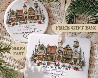 Personalized Engagement Ornament, First Christmas Engaged 2026, Newly Engaged Couple Gift, Engagement Christmas Ornament, Fiancé Gift