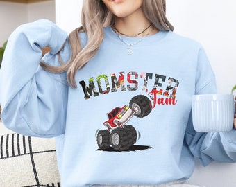 Monster Truck Jam Mom Momster Boy Mama Sweatshirt,Monster Truck Shirt,Mama Sweatshirt,Mom Crewneck,Monster Truck Birthday Jam Monster Truck