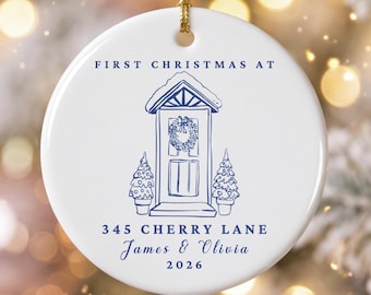 Custom First Christmas in New Home Ornament, Our First Christmas New House Ornament, Custom Address Ornament, New Homeowner Christmas Gift