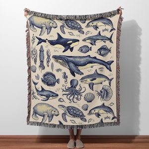 Ocean Life Woven Blanket