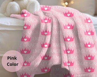 Princess blanket personalized with name, girl name blanket, baby name gift, princess blanket gift, girl name blanket, custom girl blanket