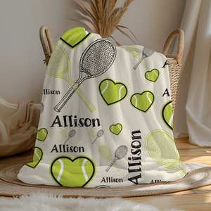 Personalized Tennis Blanket Gift, Throw Blanket for Tennis Lovers, Tennis Mate Gift, Best Tennis Gift, Tennis Athlete Gift, Tennis Gift Idea