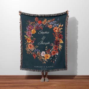 Woven Married Blanket, Custom Anniversary Gift, Personalized Wedding Tapestry, Wedding Gift For Couples, Marriage Blanket Mr And Mrs Gift
