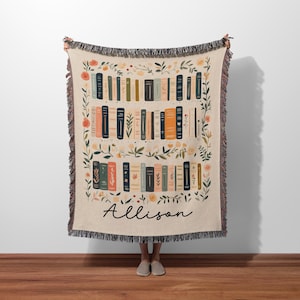 Custom Book Lovers Woven Blanket