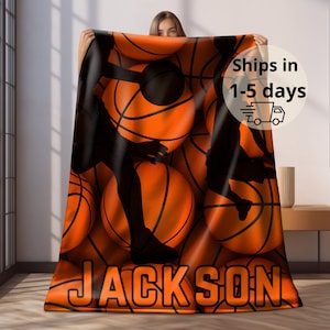 Personalized Basketball Blanket, Basketball plush, Basketball teenager gift, Basketball player,basketball grandson,Basketball throw boy gift