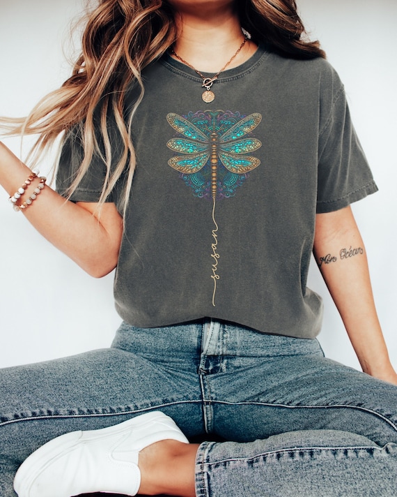 Comfort Colors Dragonfly shirt personalized name dragonfly tshirt mom Dragonfly Sweatshirt Aesthetic Sweatshirt Gifts for mother's day