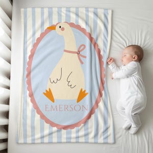 Personalized Silly Goose Baby Blanket, Baby Name Blanket, Goose Baby Gift Baby Shower, Goose Nursery Decor, Goose Gift Goose Nursery Blanket