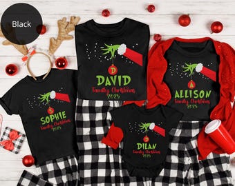 Personalized Family Christmas 2025 Shirt, Matching Family Pjs, Matching Tee for Christmas, Christmas Matching Sweater, Funny Couple Pajamas