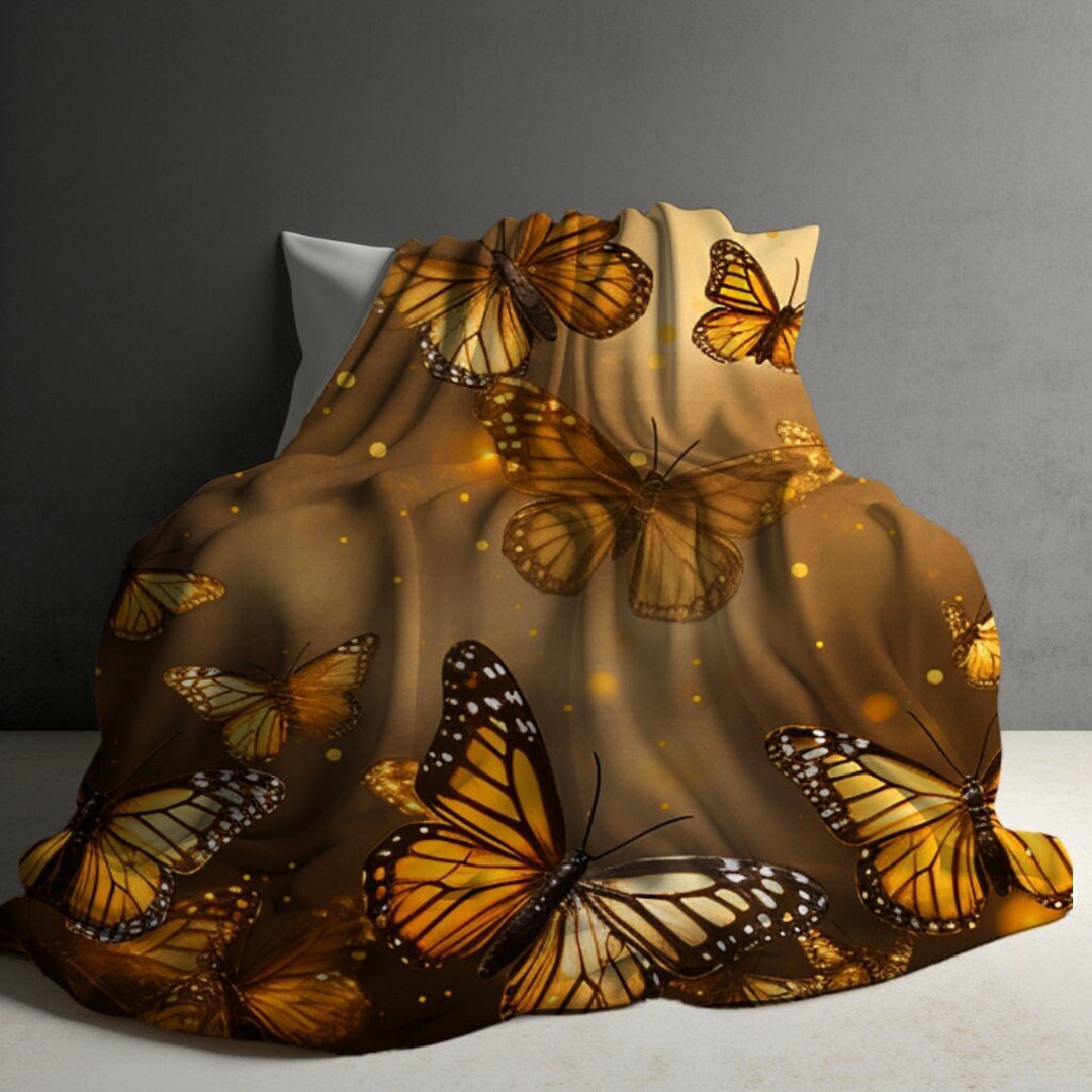 Butterfly Blooms Woven Blanket