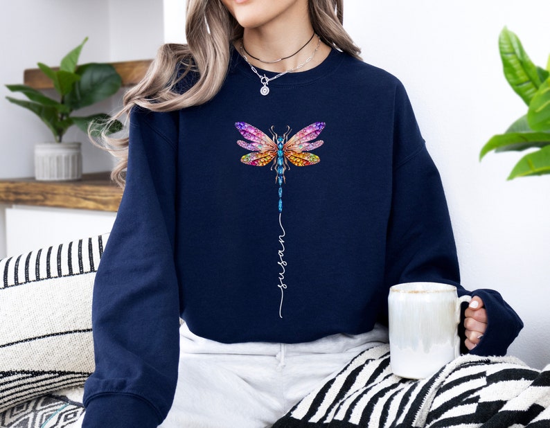 Dragonfly Custom Name Shirt Personalized Dragonfly Sweatshirt Vintage ...