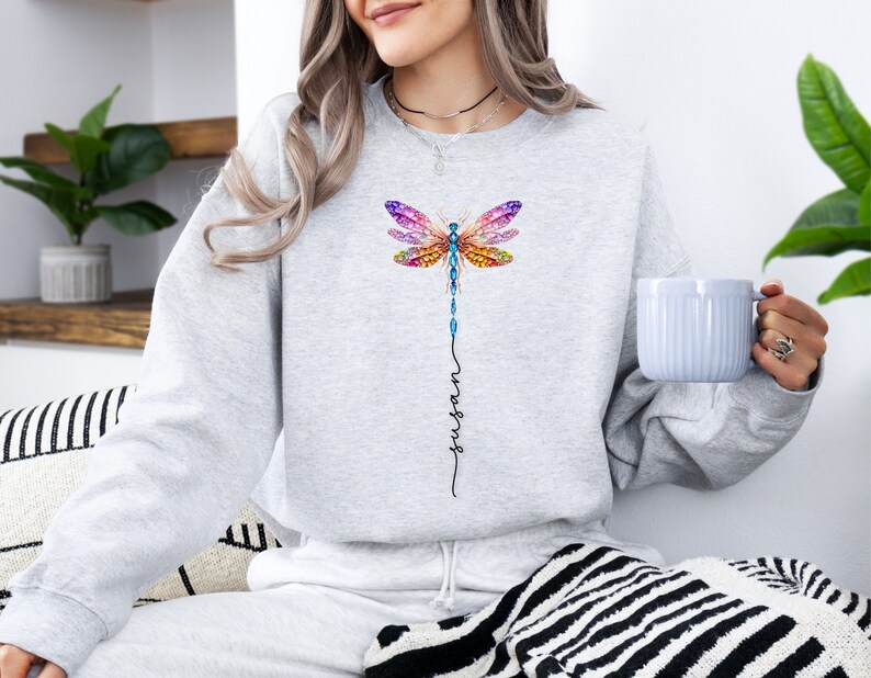 Dragonfly Custom Name Shirt Personalized Dragonfly Sweatshirt Vintage ...