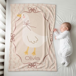 Personalized Silly Goose Baby Blanket, Baby Name Blanket, Goose Baby Gift Baby Shower, Goose Nursery Decor, Goose Gift Goose Nursery Blanket