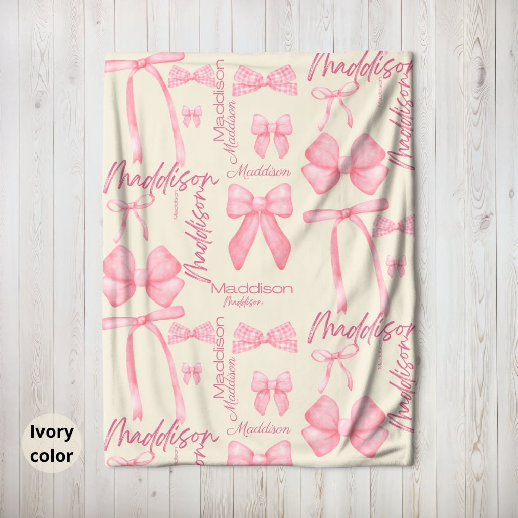 Pony Bow Print Blanket
