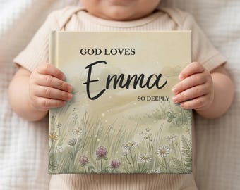Personalized Baby Book with Name, Christian Storybook, Baptism Gift for Boys or Girls,  Faith Bedtime Book, Gift for Godson or Goddaughter