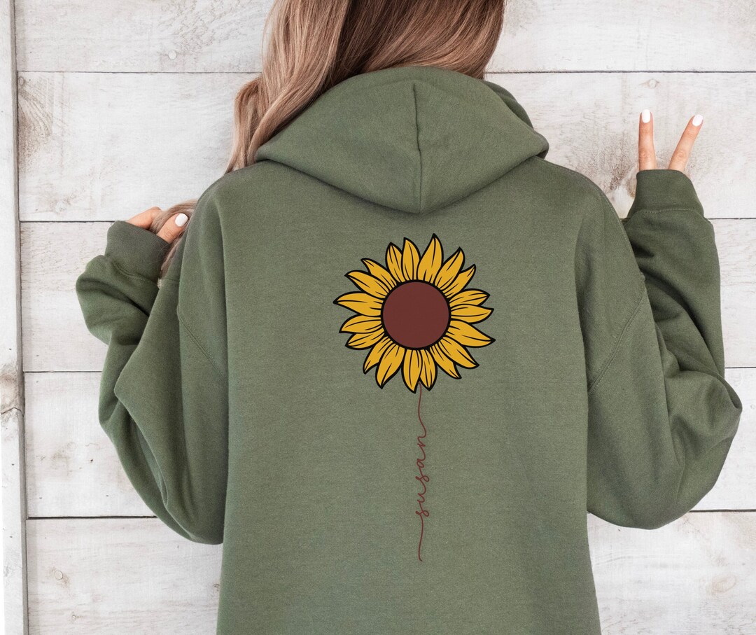 Sunflower Black Print Men's Hoodie